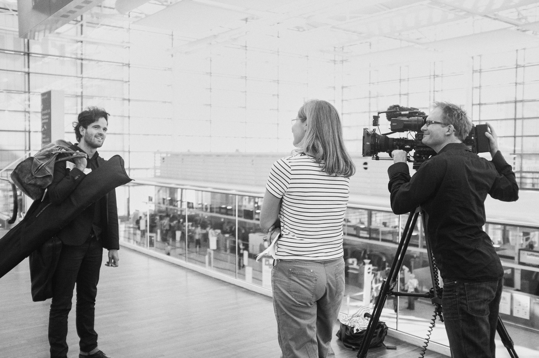 airport munich tv interview mike meyer by Mike Meyer Photography