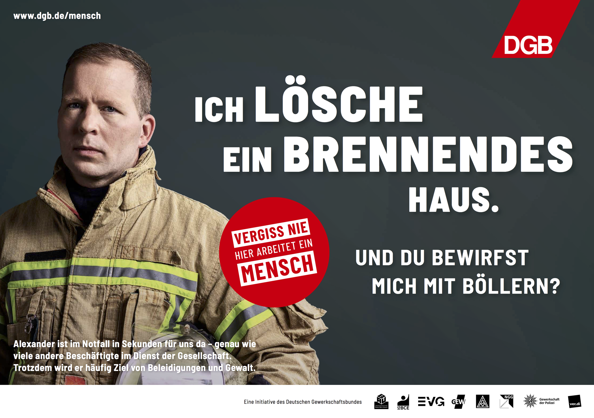 DGB Bundesvorstand   Deutscher Gewerkschaftsbund Kampagne  VERGISS NIE HIER ARBEITET  EIN MENSCH (8 images) by Mike Meyer Photography