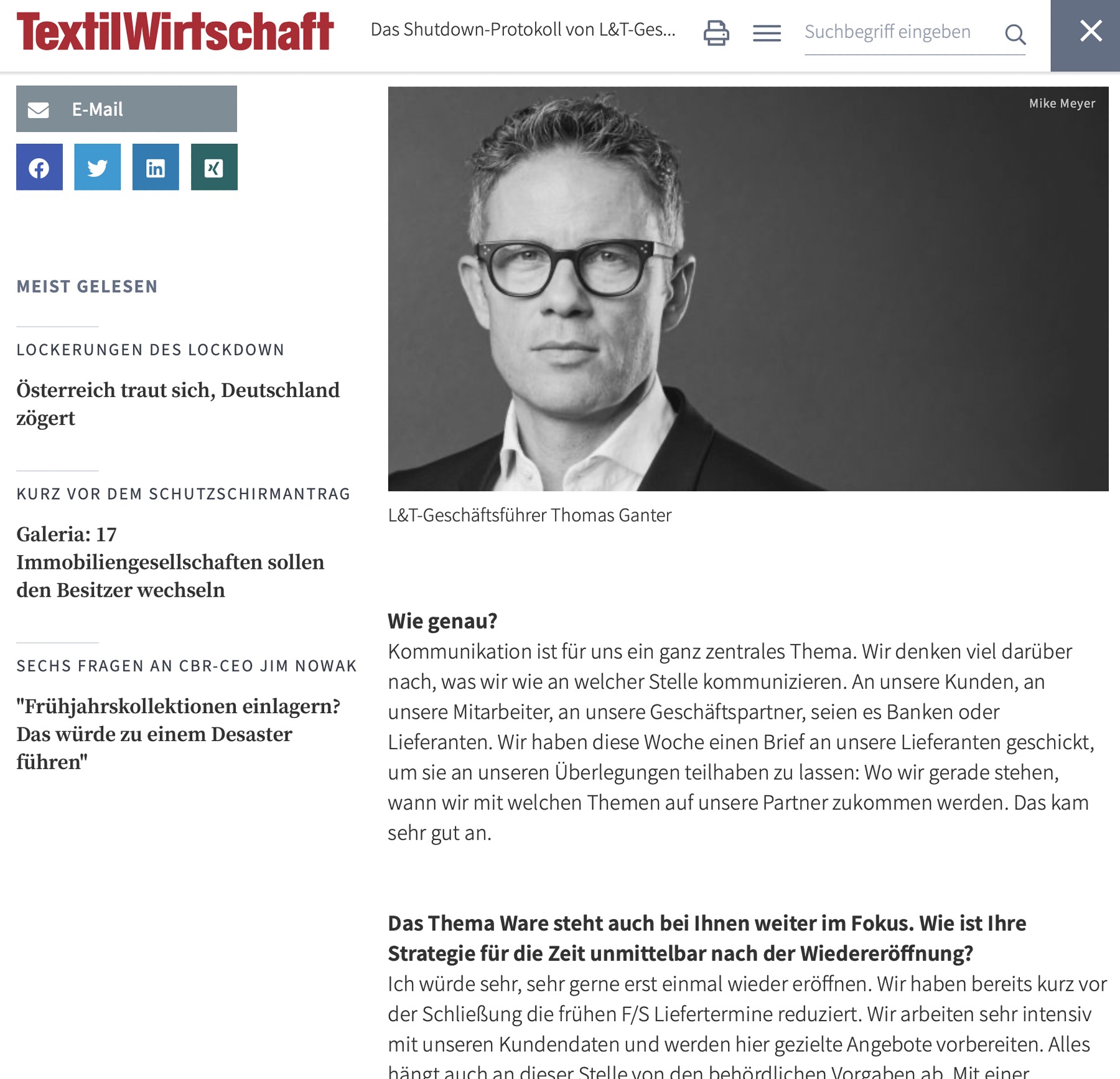 textilwirtschaft  thomas ganter by Mike Meyer Photography