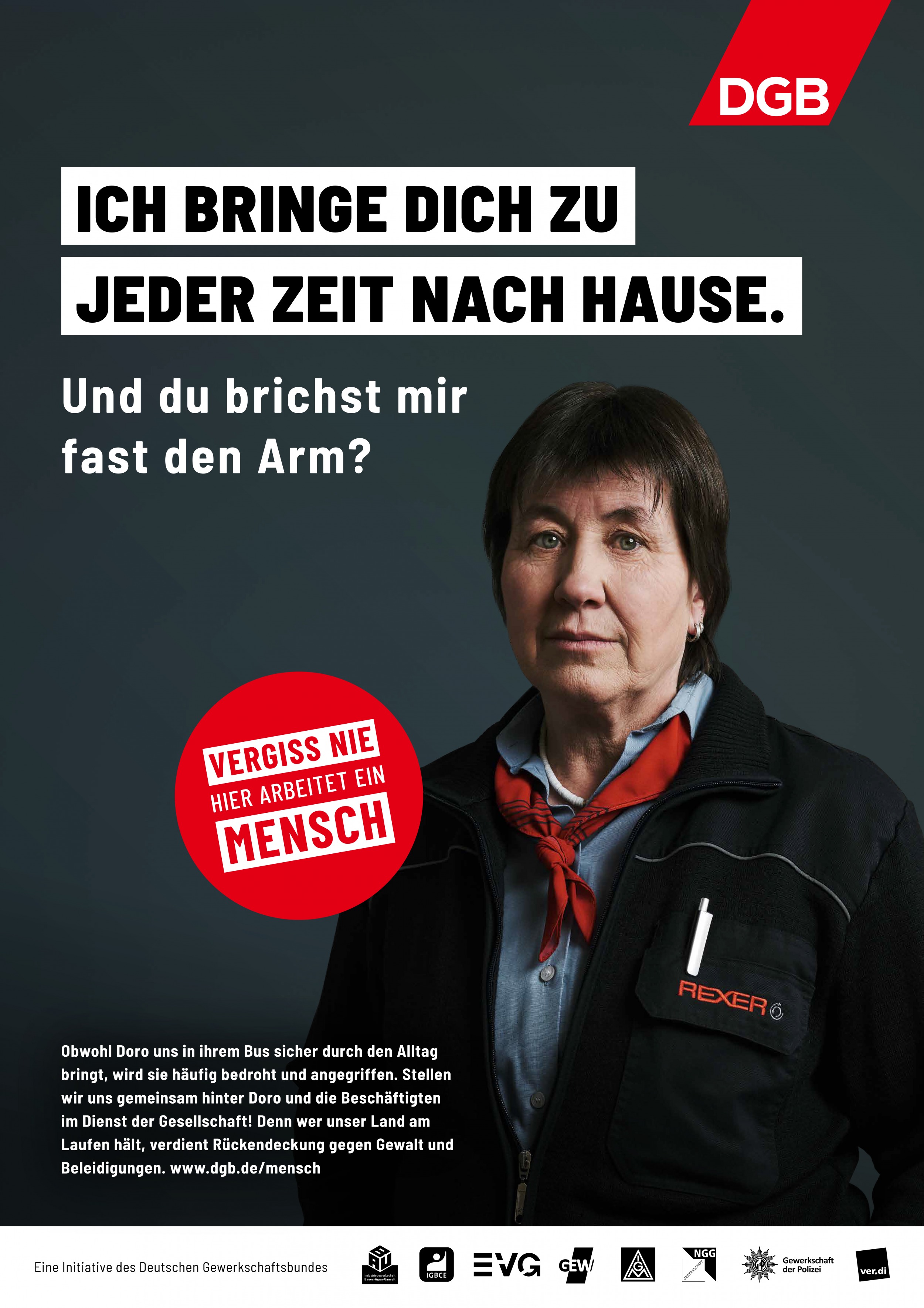 NEW CAMPAIGN DGB Bundesvorstand   Deutscher Gewerkschaftsbund Kampagne  VERGISS NIE HIER ARBEITET  EIN MENSCH (6 images) by Mike Meyer Photography