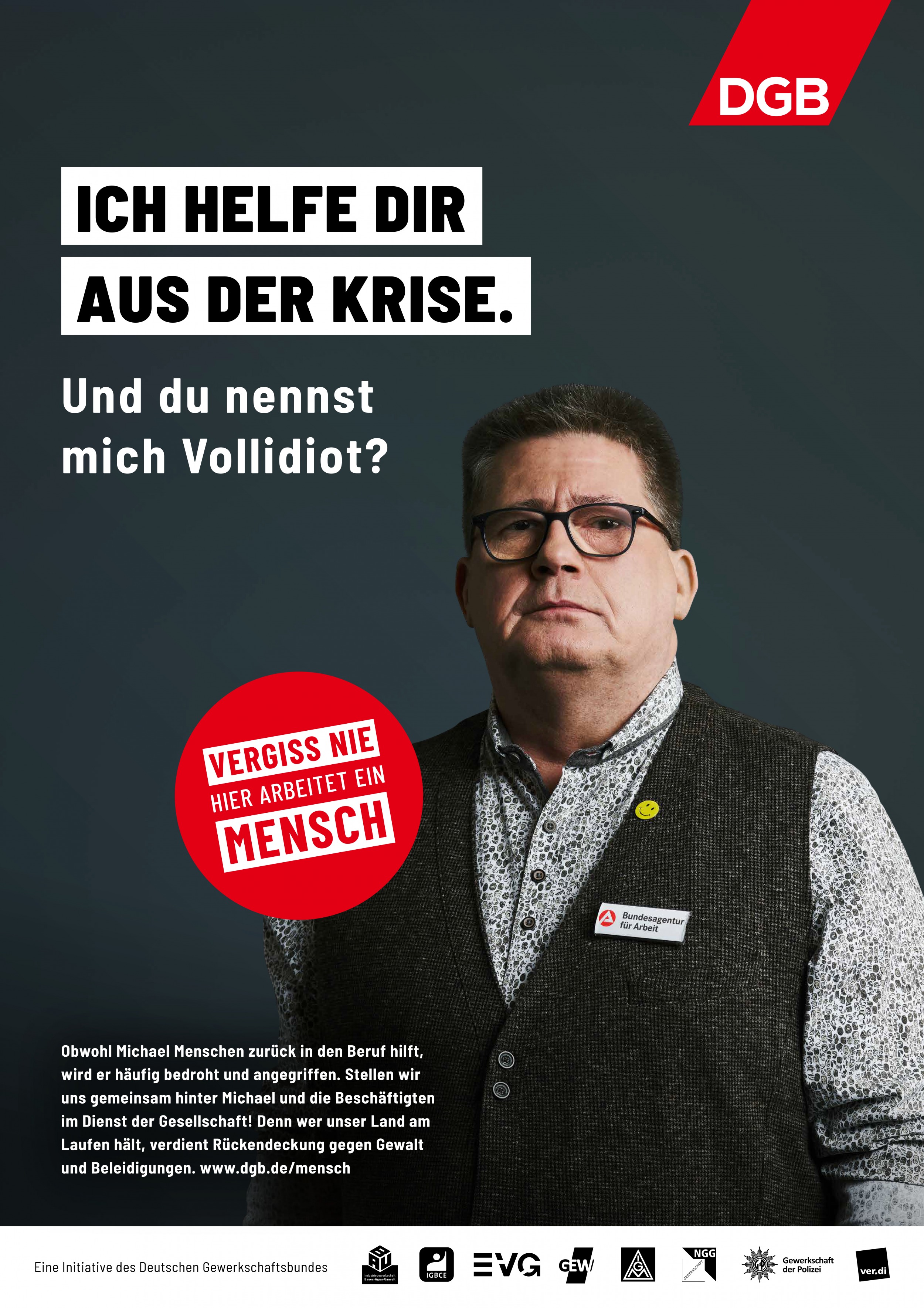 NEW CAMPAIGN DGB Bundesvorstand   Deutscher Gewerkschaftsbund Kampagne  VERGISS NIE HIER ARBEITET  EIN MENSCH (6 images) by Mike Meyer Photography