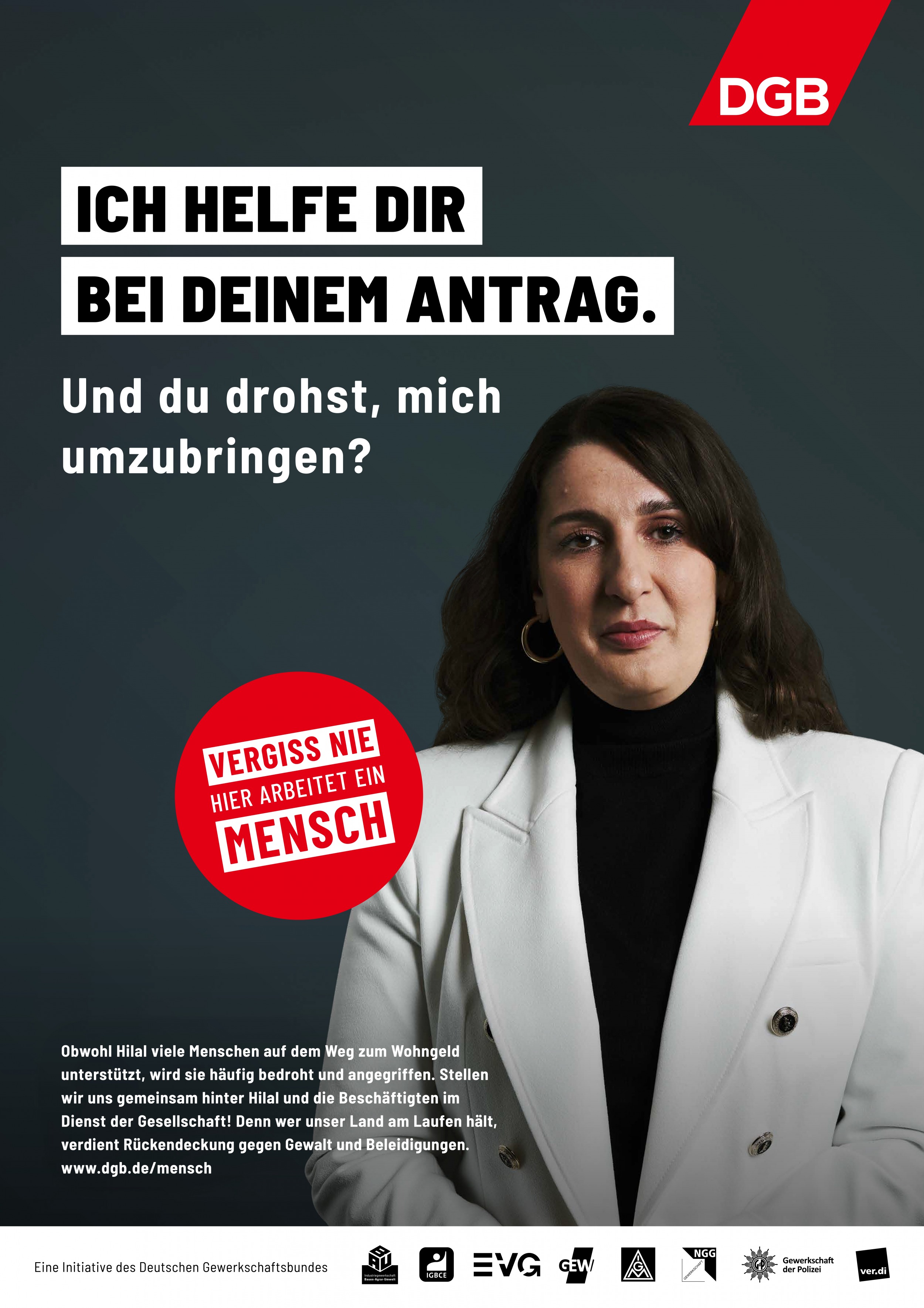 NEW CAMPAIGN DGB Bundesvorstand   Deutscher Gewerkschaftsbund Kampagne  VERGISS NIE HIER ARBEITET  EIN MENSCH (6 images) by Mike Meyer Photography